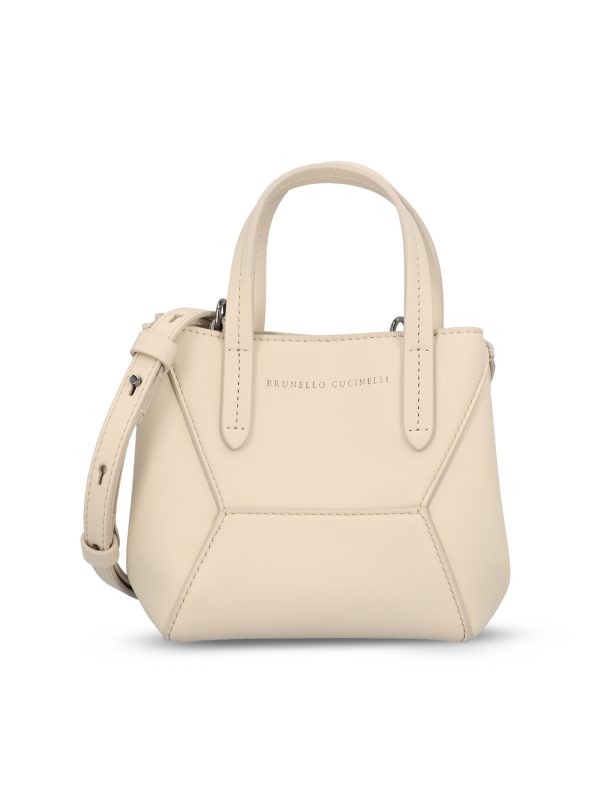 Borsa BC Duo mini in vitello con monile.