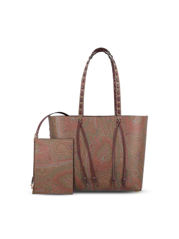 Borsa realizzata in tessuto di cotone.
