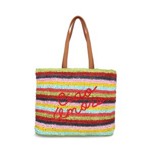 Tote bag in rafia.