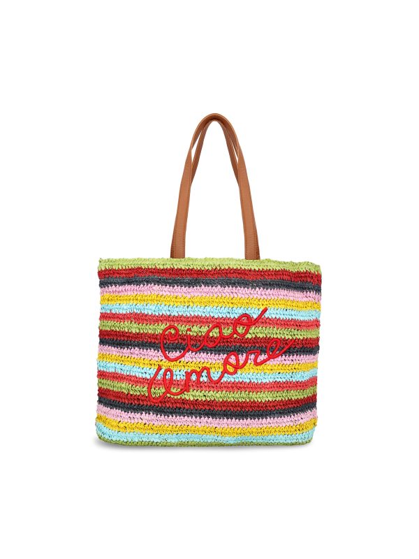 Tote bag in rafia.