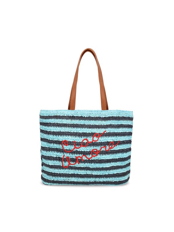Tote bag in rafia.