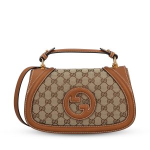 Borsa a mano Gucci Blondie piccola in tessuto GG e pelle.