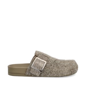 Sabot in pelle scamosciata spazzolata.