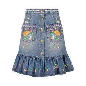 Gonna realizzata in denim di cotone.