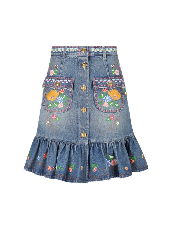 Gonna realizzata in denim di cotone.