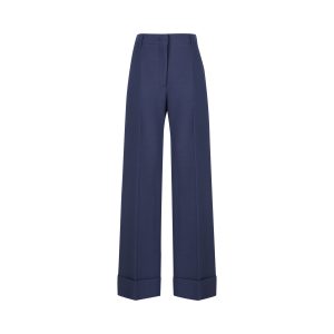 Pantaloni realizzati in lana vergine e seta.