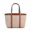 Borsa Rockstud realizzata in cotone e pelle di vitello. — изображение 2