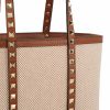 Borsa Rockstud realizzata in cotone e pelle di vitello. — изображение 4