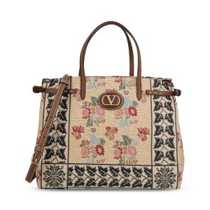 Borsa shopping media Valentino Garavani Antibes in tessuto jacquard.