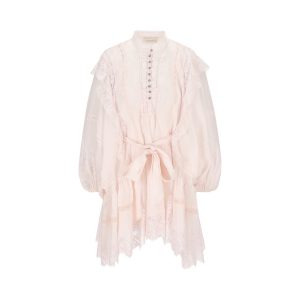 Abito mini Crush Lace Billow realizzato in ramiè con inserti in pizzo.
