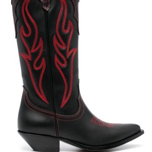 STIVALETTO TEXANO IN PELLE RICAMATO