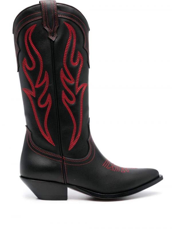 STIVALETTO TEXANO IN PELLE RICAMATO