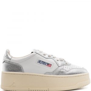 SNEAKER PLATFORM LOW IN PELLE