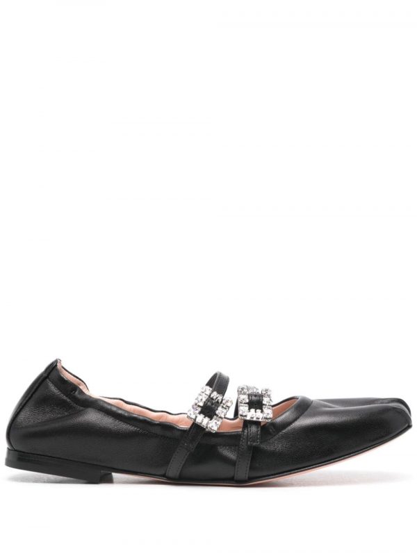 BALLERINA MINI STRAP STRASS IN PELLE