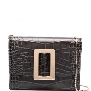 POCHETTE BUCKLE TRAVEL CASE IN PELLE GOFFRATA COCCODRILLO