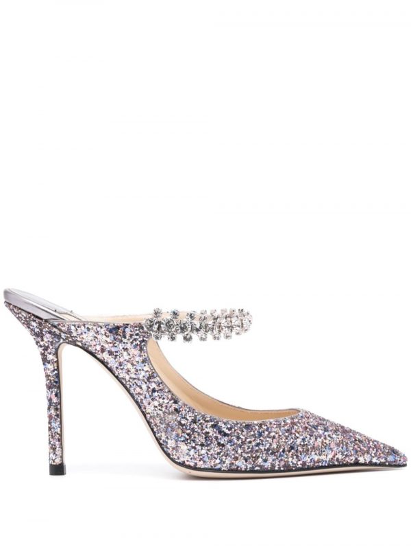 SABOT BING 100 GLITTERATO CON CINTURINO DI CRISTALLI