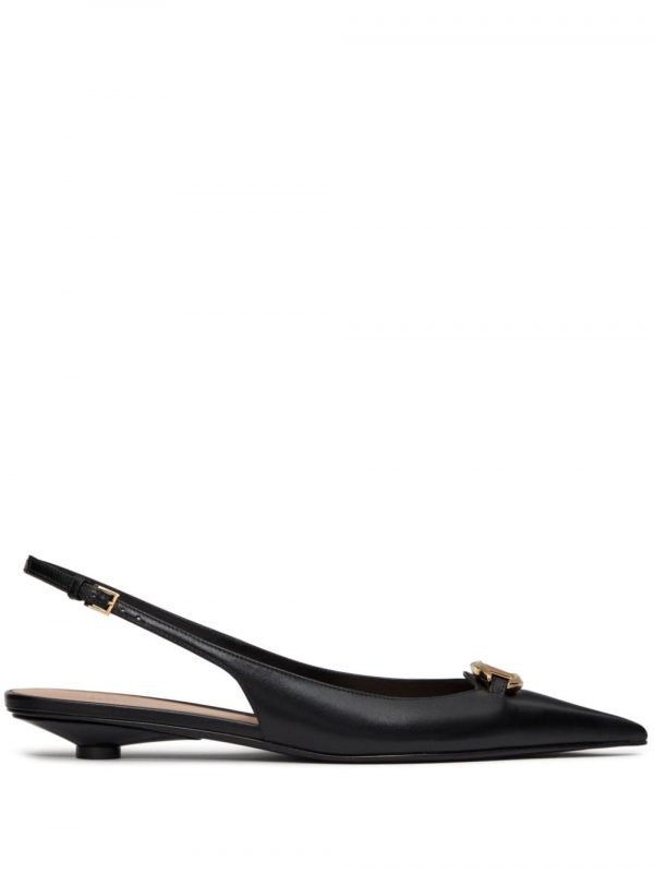 BALLERINA SLINGBACK VLOGO IN PELLE