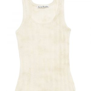 TOP SMANICATO IN MISTO COTONE