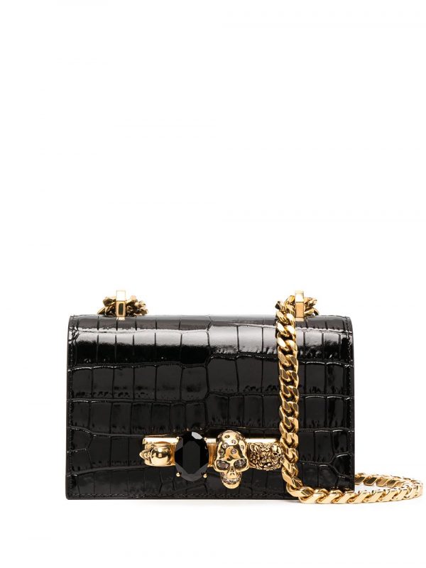BORSA JEWELLED SATCHEL MINI IN PELLE