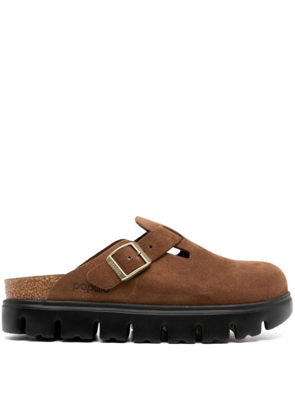 SLIPPER BOSTON CHUNKY IN PELLE SCAMOSCIATA