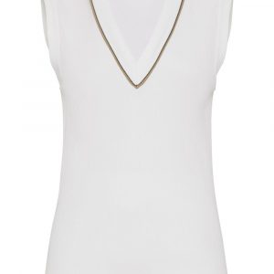 TOP SCOLLO V IN COTONE