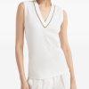 TOP SCOLLO V IN COTONE — изображение 4