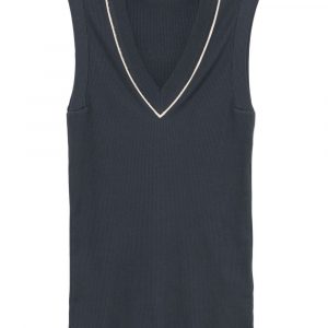 TOP SCOLLO V IN COTONE