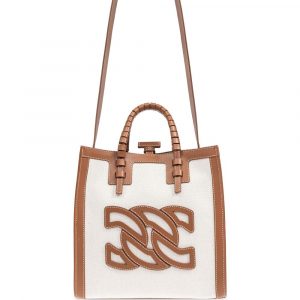 BORSA IN CANVAS E PELLE