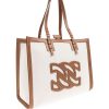 BORSA TOTE IN CAVNAS E PELLE — изображение 3