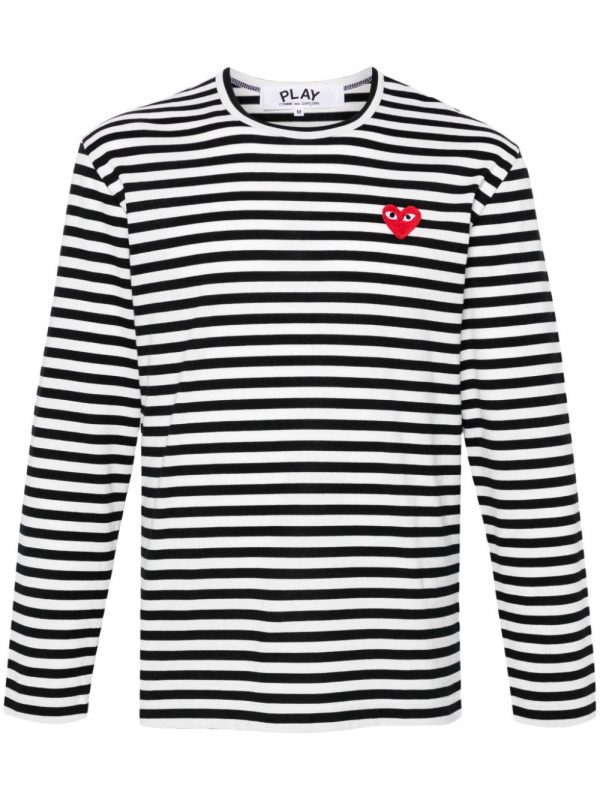 T-SHIRT RED HEART RIGATA