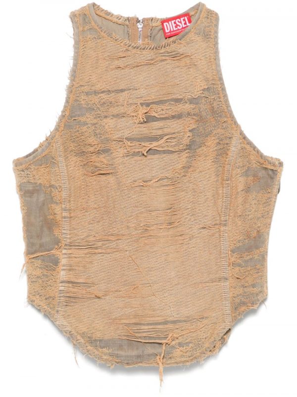 TOP SFILACCIATO IN DENIM
