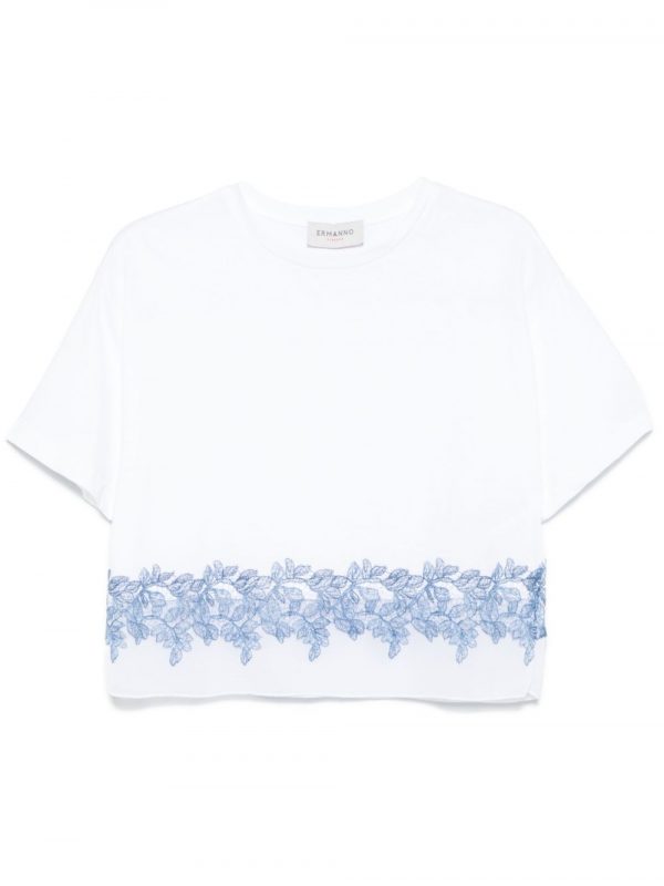 T-SHIRT IN COTONE RICAMATA