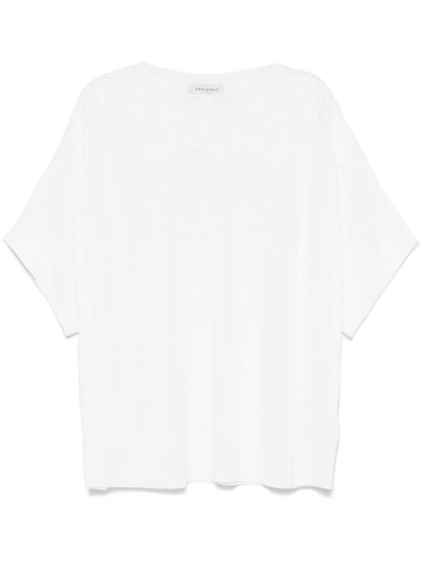 T-SHIRT CON INSERTI PIZZO