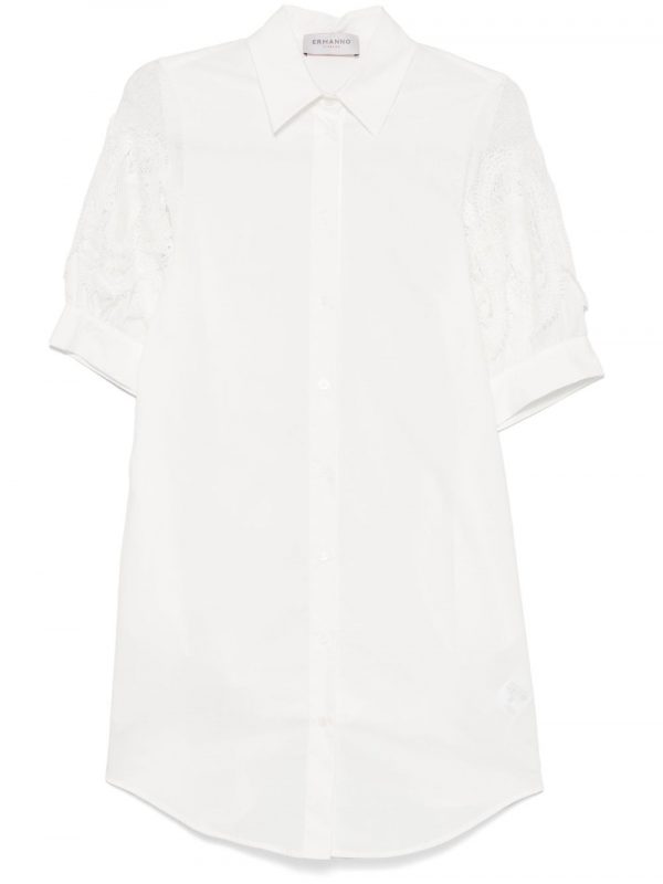 ABITO IN COTONE CON INSERTI PIZZO
