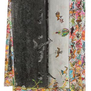 STOLA GIRAFFES AND ZEBRAS IN SETA