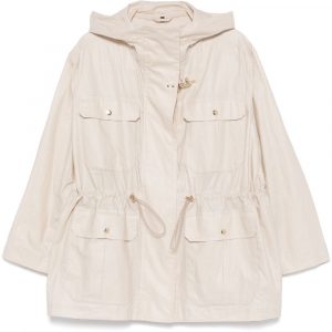 PARKA LUNGO IN TELA DI LINO E COTONE