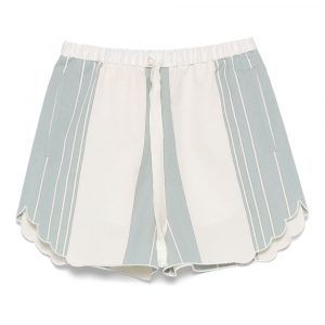 SHORTS RIGATI IN MISTO LINO