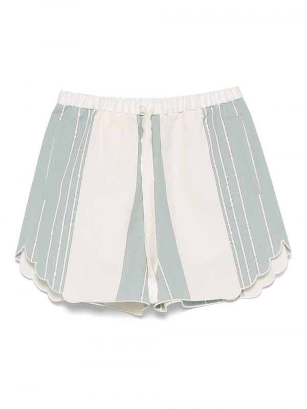 SHORTS RIGATI IN MISTO LINO