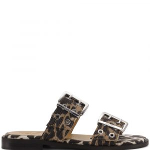 SANDALO FEMININE BUCKLE LEOPARDATO