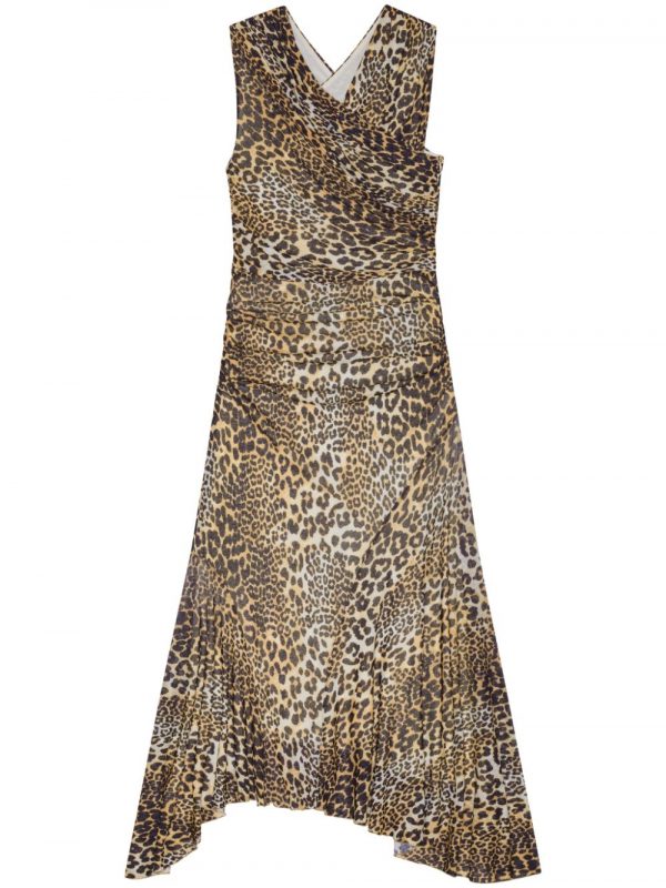 ABITO MIDI LEOPARDATO