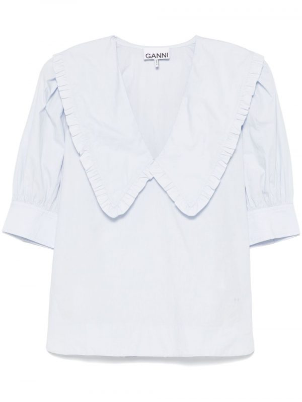 BLUSA SCOLLO V IN COTONE ORGANICO