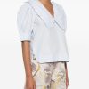 BLUSA SCOLLO V IN COTONE ORGANICO — изображение 3