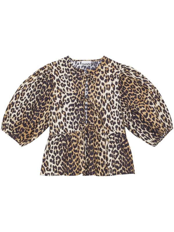 BLUSA LEOPARDATA IN COTONE
