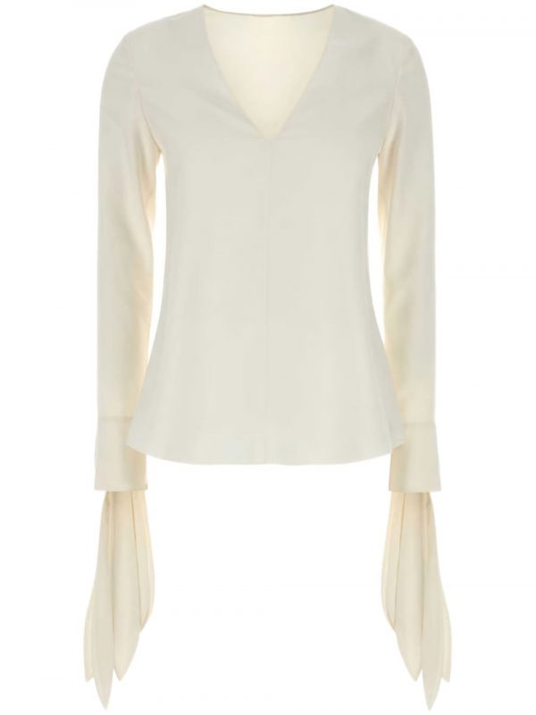 BLUSA SCOLLO V IN SETA