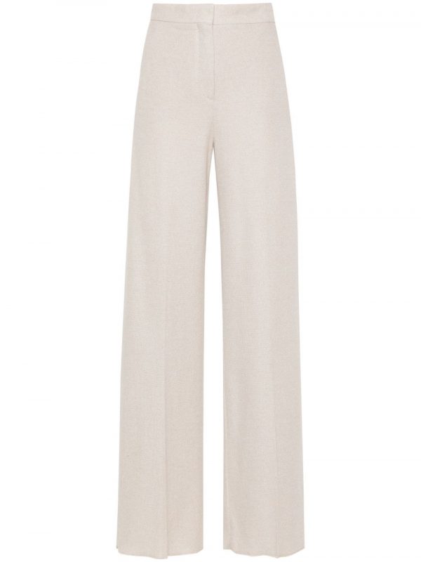 PANTALONE IN MISTO LINO GESSATO