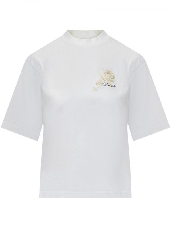T-SHIRT ROSES ARROWS IN COTONE