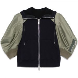 FELPA CON CAPPUCCIO IN COTONE E NYLON
