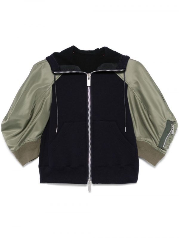 FELPA CON CAPPUCCIO IN COTONE E NYLON