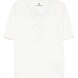 TOP IN COTONE CON PIZZO