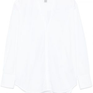 BLUSA SCOLLO V IN COTONE